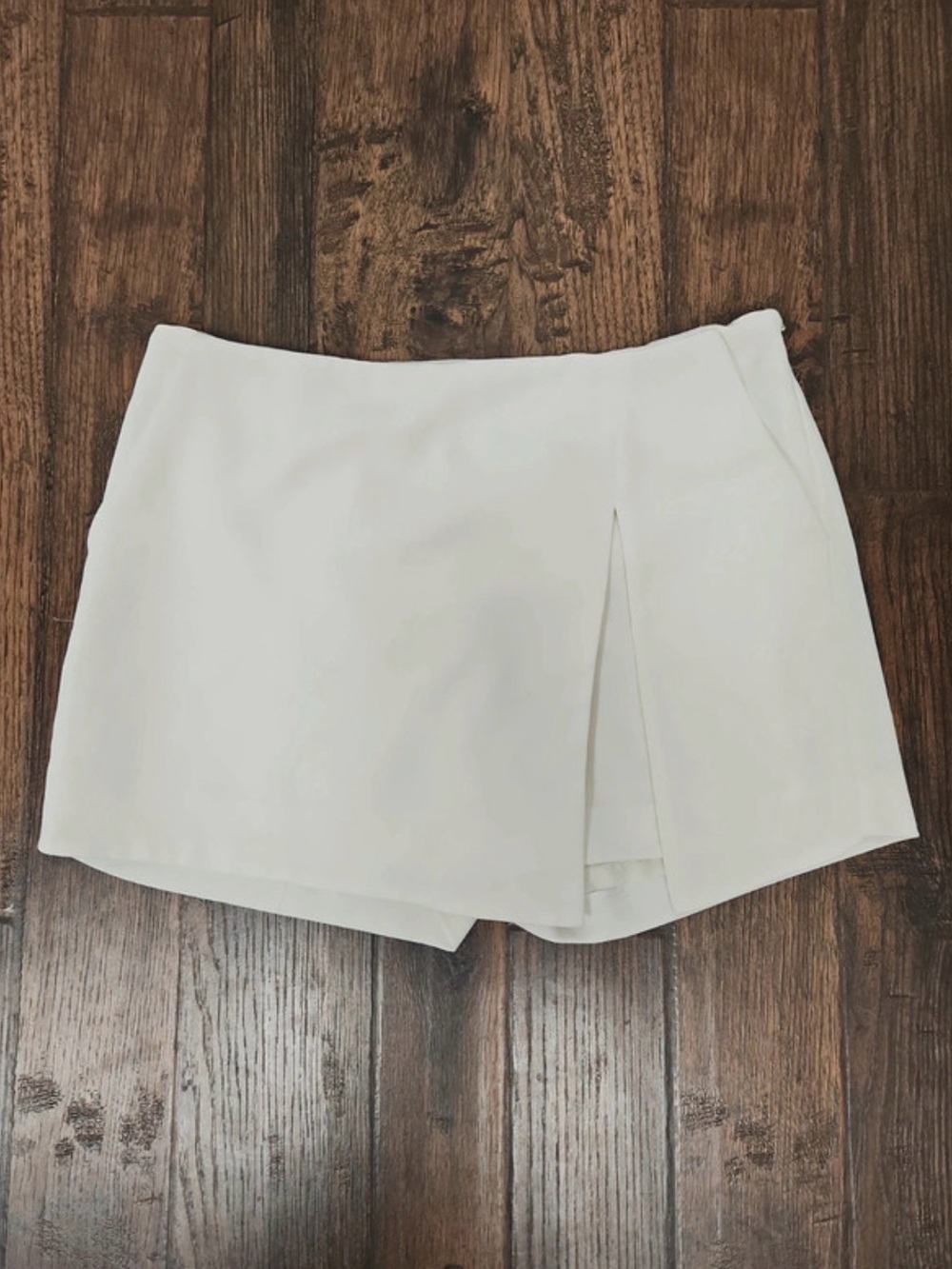 White Asymmetrical Skort express
